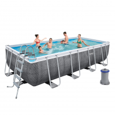 Каркасный бассейн Bestway 56996, 488 x 244 x 122 см (3 028 л/ч, дозатор, лестница, тент)