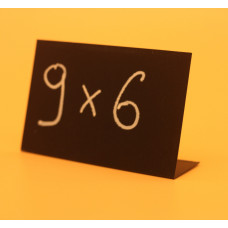 Цінник крейдяний L-подібний 9x6 см. Для написів крейдою і маркером. Чорний Метал