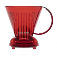 Пуровер Клевер Mr Clever Dripper 530 мл. Прозорий червоний