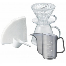 Набір Hario Glass V60 Заварник 600 мл/Пуровер 02 (скло) + Чайник HARIO V60 Drip Kettle air
