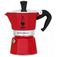 Гейзерна кавоварка Bialetti на 3 чашки, Moka express червона 130 мл