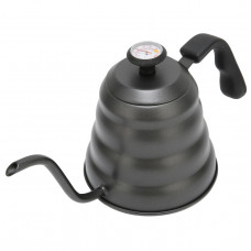 Чайник із термометром 1.2 л Чорний Матовий Pour Over Coffee Pot для кави з тонким носиком