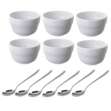 Набір чаш для каппінгу кави 6 шт Ancap 240 мл + 6 ложок для каппінгу Sola Tasting Spoon
