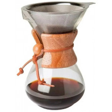 Кемекс для кави (Chemex 800 мл) з металевим фільтром багаторазовим