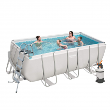 Каркасний басейн Bestway 56457, 412 х 201 х 122 см (3 028 л/год (пісочний), дозатор, сходи)