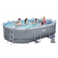 Каркасний басейн Bestway 56448, 488 х 305 х 107 см (3028 л/год, дозатор, сходи, тент)