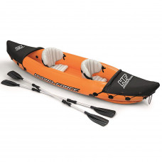 Двомісна надувна байдарка (каяк) Bestway 65077 Lite-Rapid X2 Kayak, 321 см x 88 см, помаранчева (весла)