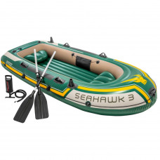 Тримісний надувний човен Intex 68380 Seahawk 3 Set, 295 х 137 см (весла, ручний насос). 3-х камерна