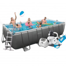 Каркасний басейн Intex 26356 - 15, 549 х 274 х 132 см (150мл/11г/год, 6000 л/год, сходи, тент, підстилка, набір для догляду)