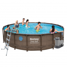 Каркасний басейн Bestway 56977, 549 x 122 см (5678 л/год, дозатор, сходи, тент)