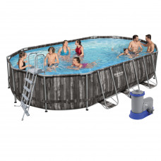 Каркасный бассейн Bestway 5611R, 610 х 366 х 122 см (5 678 л/ч, тент, лестница, дозатор)