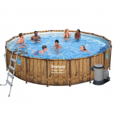 Каркасний басейн Bestway 56977 new, 549 x 122 см (5678 л/год, дозатор, сходи, тент)
